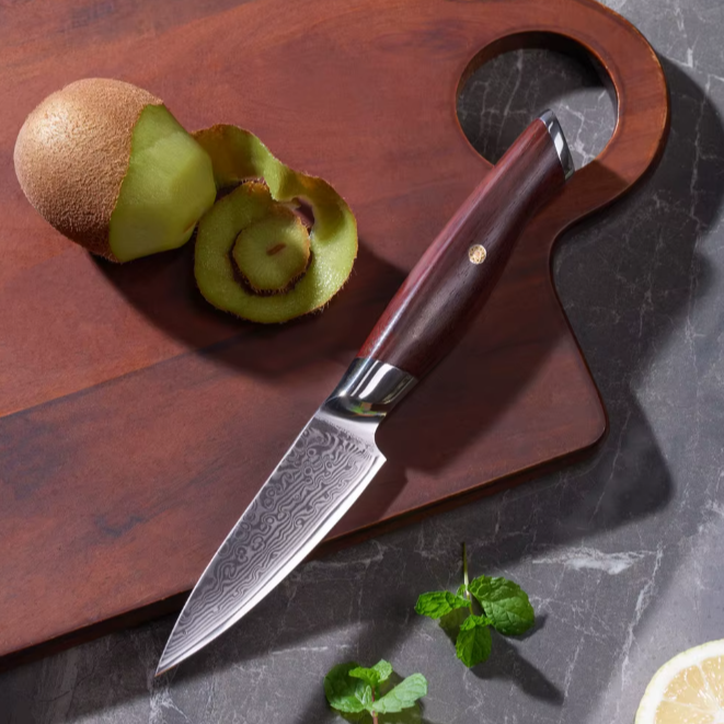 TRIBAL ROSE WOOD DAMASCUS KNIFE SET