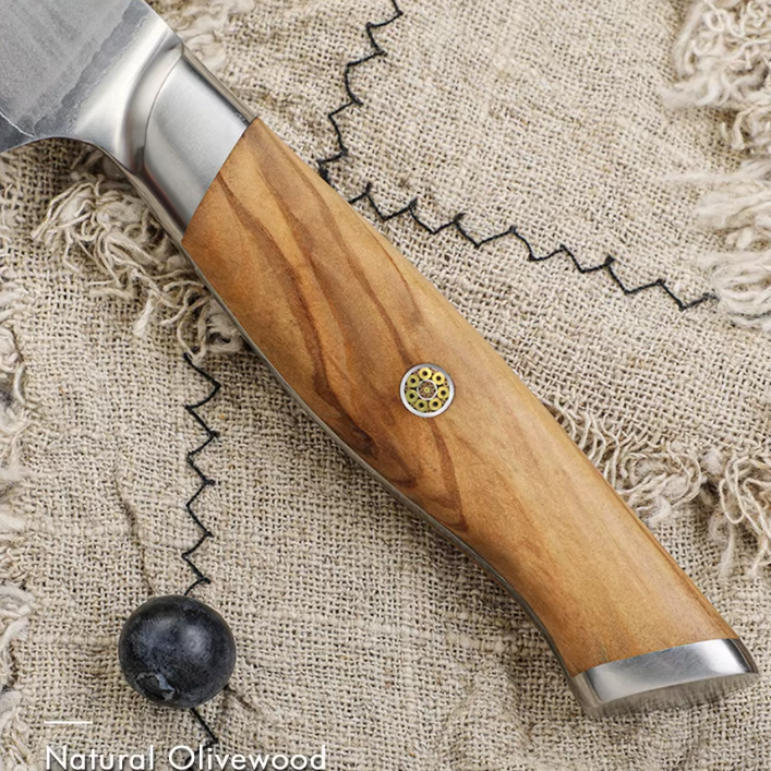 TRIBAL NATURE OLIVE WOOD DAMASCUS KNIFE SET