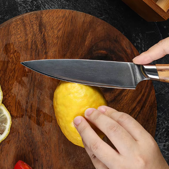 TRIBAL NATURE OLIVE WOOD DAMASCUS KNIFE SET