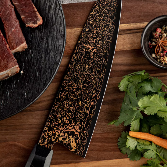 TRIBAL BLACK COPPER BLADE CHEF KNIFE