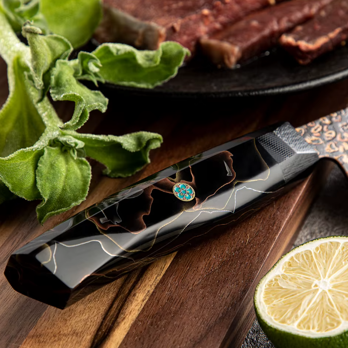 TRIBAL BLACK COPPER BLADE CHEF KNIFE
