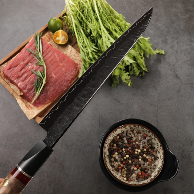 TRIBAL OLIVE WOOD & RESIN HANDLE CHEF KNIFE