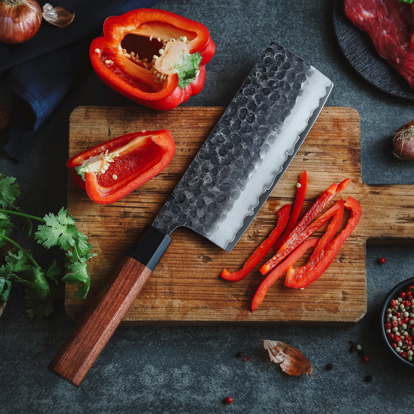 TRIBAL EBONY WOOD KNIFE SET