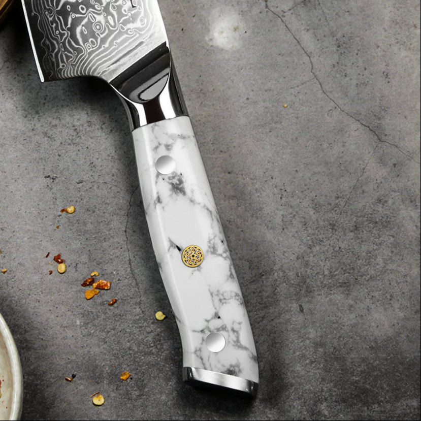Tribal White Turquoise Chef Knife