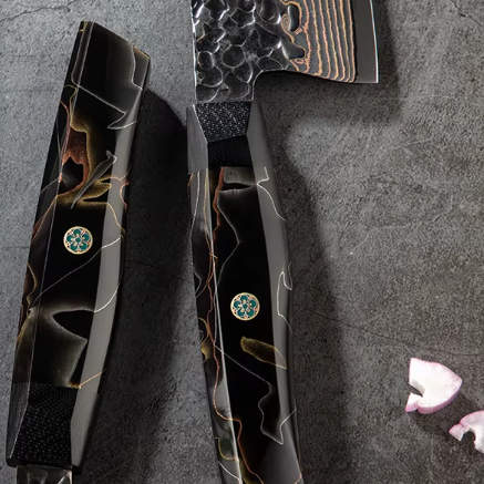 TRIBAL BLACK COPPER MESH DAMASCUS KNIFE