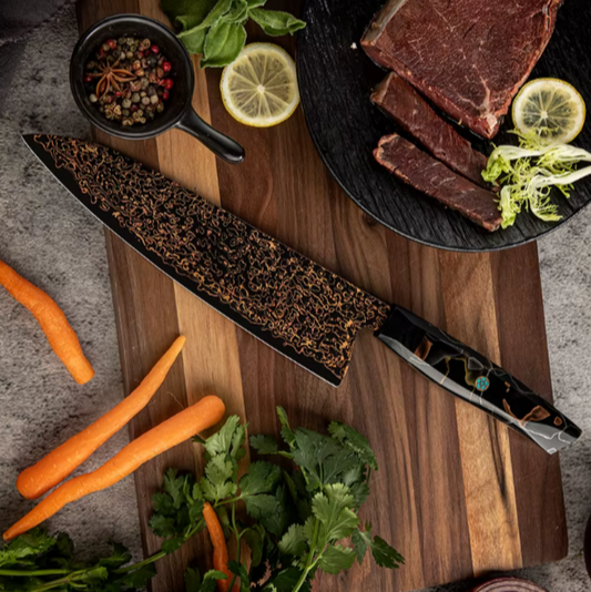 TRIBAL BLACK COPPER BLADE CHEF KNIFE