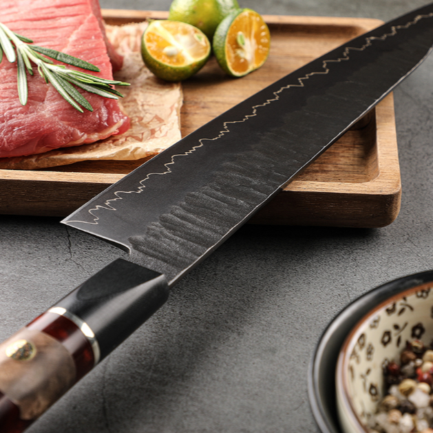 TRIBAL OLIVE WOOD & RESIN HANDLE CHEF KNIFE