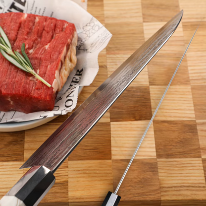 TRIBAL WHITE RESIN & COPPER CHEF KNIFE