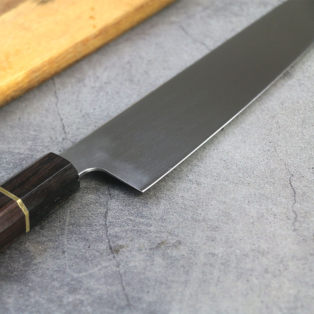 Tribal Dark Wood with gold ring  Kiritsuke Knife