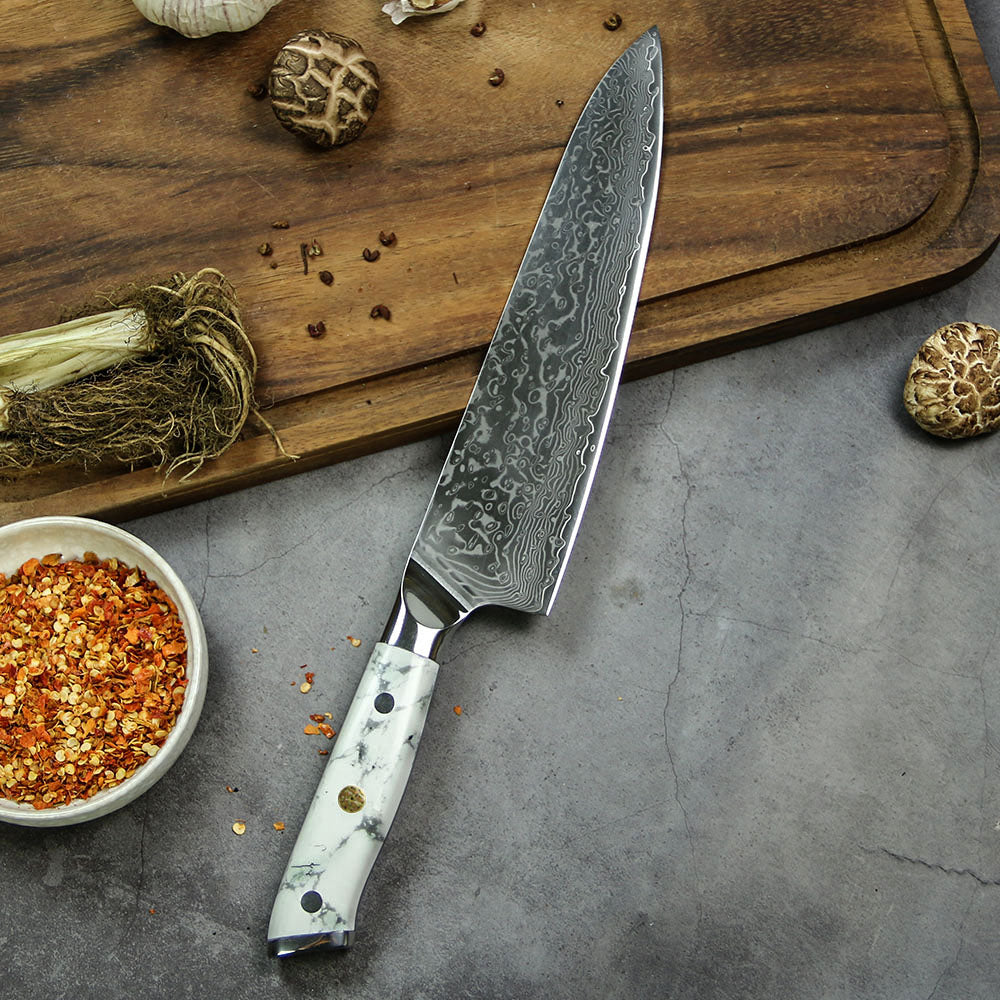 Tribal White Turquoise Chef Knife